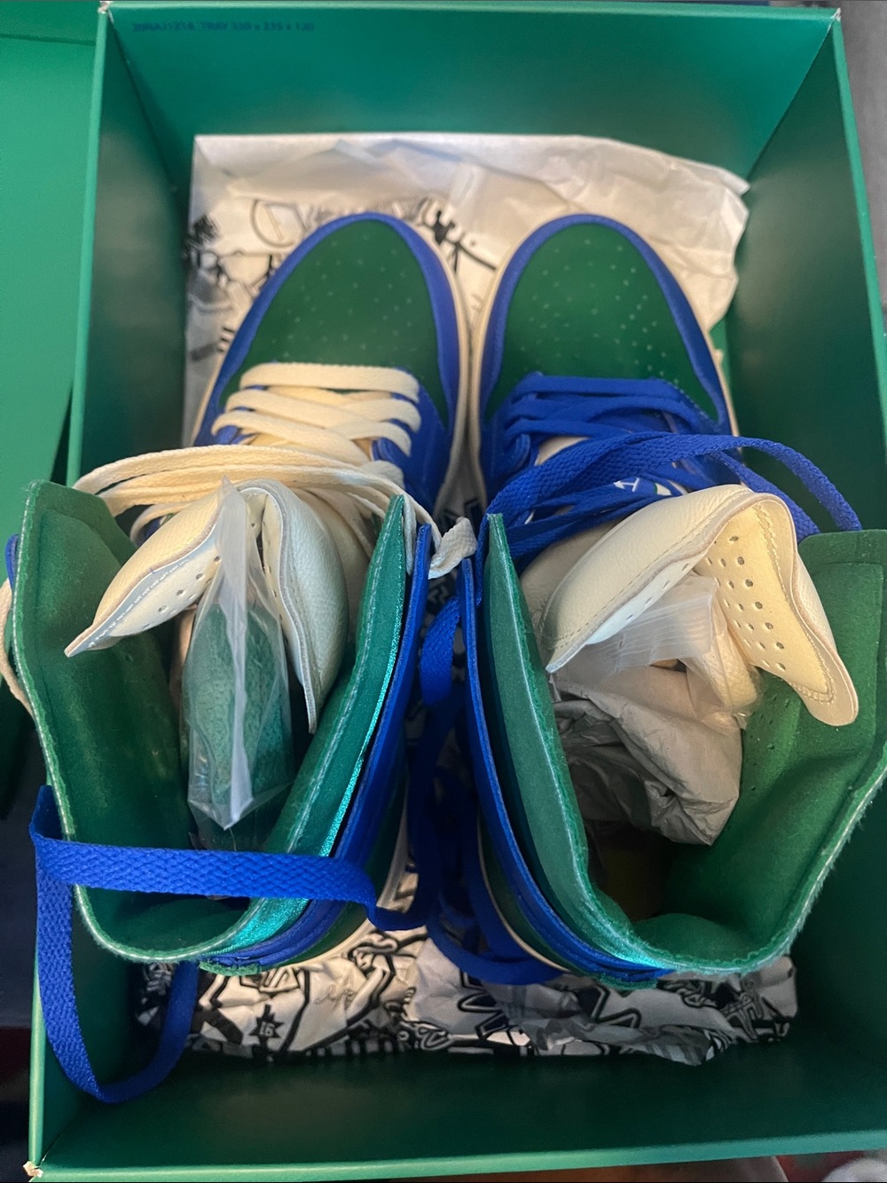 Nike Green and Purple Women's Sneakers Box